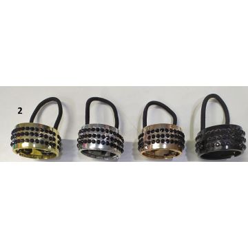 Κλίπ πλαστικό με λαστιχο σε 4 χρώματα με μαύρο στράς