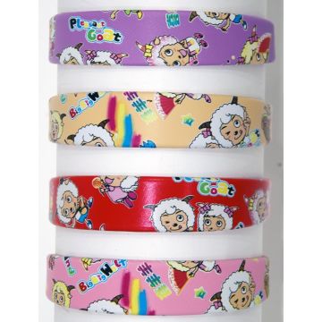 Στέκα παιδική πλαστική φαρδιά με προβατάκια σε 4 χρώματα