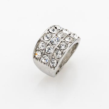 Δαχτυλίδι Τρεις Σειρές από Λευκά Στράς