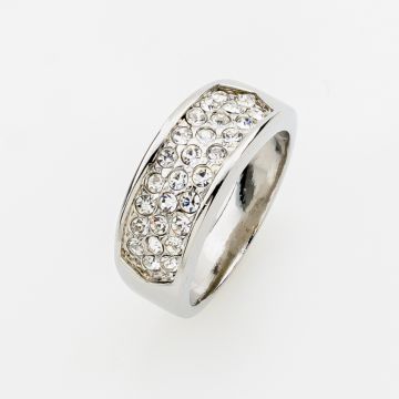 Πολυτελής Φαρδιά Βέρα με Full Crystal Pavé & Διαχρονική Αισθητική