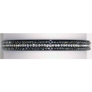 Στέκα πλαστική μαύρη διακοσμημένη με τρείς σειρές απο λευκά και μαύρα στράς