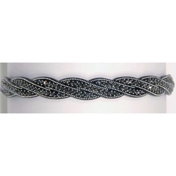 Στέκα πλαστική πλεξούδα μαύρη διακοσμημένη με στράς