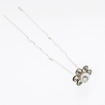 Φουρκέτα μεταλλική μαργαρίτα με πέρλα