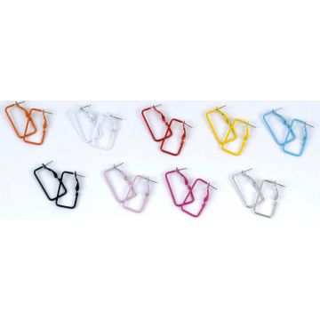 Σκουλαρίκια μεταλλικά ορθογώνια σε 9 χρώματα