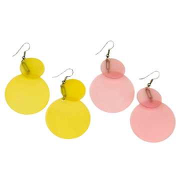 Σκουλαρίκια πλαστικοί κύκλοι σε 4 χρώματα