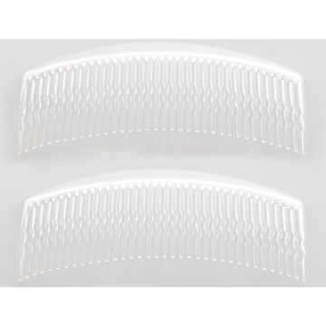 Χτενάκι πλαστικό λευκό ημιδιάφανο 12,5εκ - 2 τεμάχια