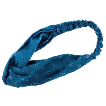 Τζιν κορδέλα μαλλιών  με λάστιχο