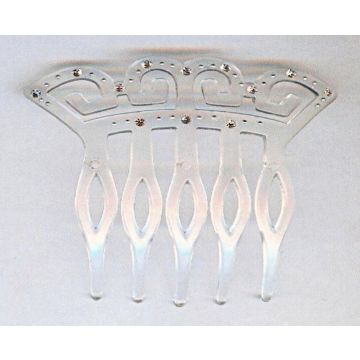 Χτενάκι πλαστικό ημιδιάφανο με περίτεχνο σχέδιο διακοσμημένο με στράς