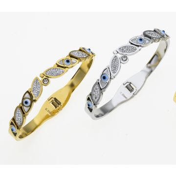 Χειροπέδα "Μάτι" με Σμάλτο & Στρας