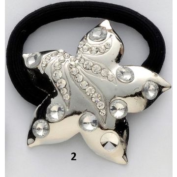 Λάστιχο με μεταλλικό διακοσμητικό και στράς σε 4 σχέδια-2