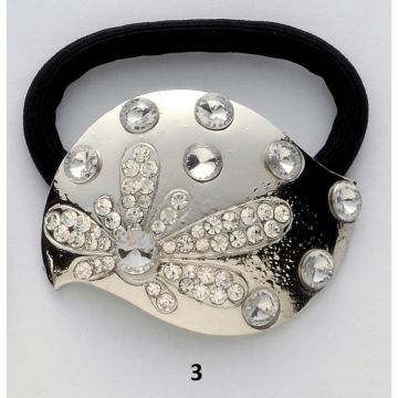 Λάστιχο με μεταλλικό διακοσμητικό και στράς σε 4 σχέδια-3