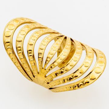 Golden Empire Studded Fan Ring