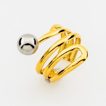 Orbital Spiral Ring: Bold Δίχρωμη Πολυτέλεια