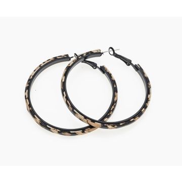 Σκουλαρίκια κρίκοι με σχέδιο τιγρέ