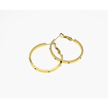 Σκουλαρίκια χρυσοί κρίκοι με στρας