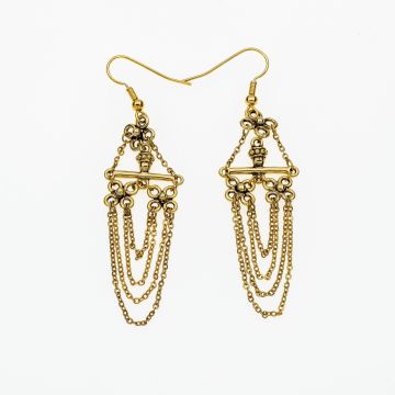 Σκουλαρίκια μεταλλικά βυζαντινής τεχνοτροπίας σε χρυσό χρώμα