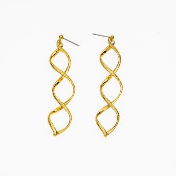 Σκουλαρίκια μεταλλική σαγρέ χρυσή αλυσίδα