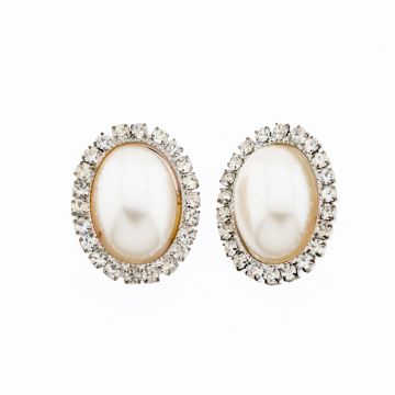 Σκουλαρίκια μεταλλικά σε περίτεχνα σχέδια διακοσμημένα με στράς και πέρλα-4