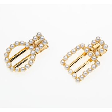 Κλιπ χρυσό με πέρλες σε 2 σχέδια