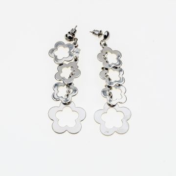 Σκουλαρίκια μεταλλικά σε ασημί χρώμα κρεμαστά (2 σχέδια)