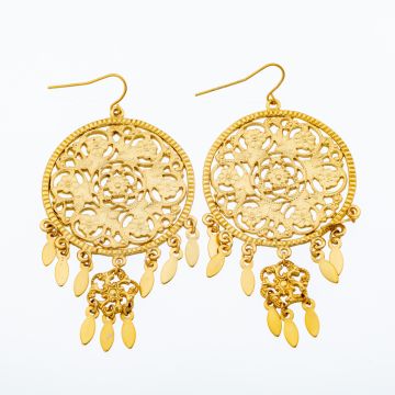 Σκουλαρίκια μεταλλικά αρχαϊστικό σχέδιο (2 χρώματα)