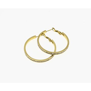 Σκουλαρίκια μεγάλοι κρίκοι με στρας σε 2 χρώματα