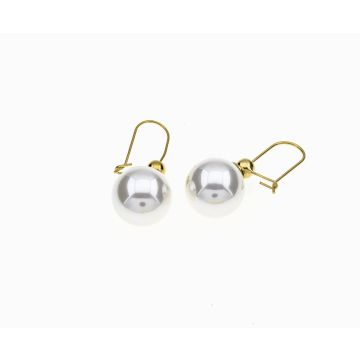 Σκουλαρίκια κρεμαστά χρυσά με πέρλα
