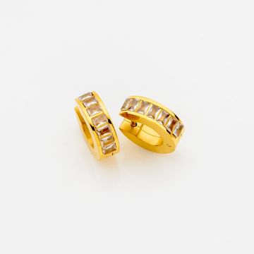 "Eternal Glow" Baguette Hoop Earrings