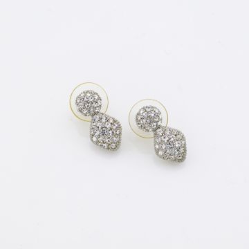 Σκουλαρίκι μικρό μεταλλικό με στράς