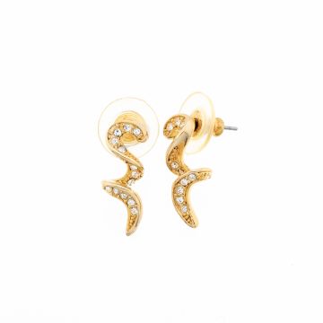 Σκουλαρίκια μεταλλικά κεραυνός σε ασημί και χρυσό χρώμα διακοσμημένα με στράς