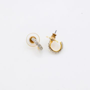 Σκουλαρίκια μεταλλικό κρικάκι σε χρυσό χρώμα διακοσμημένα με στράς