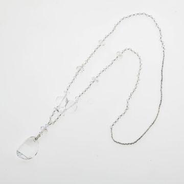 Κολιέ 42εκ Διακοσμημένο με Διάφανες Χάντρες και Swarovski – Απλή Λάμψη, Εκλεπτυσμένο Στυλ