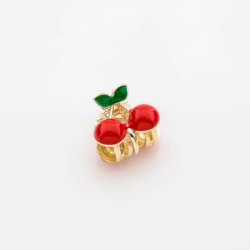 Premium Mini Hair Claw "Sweet Cherry" με High-Shine Εφέ