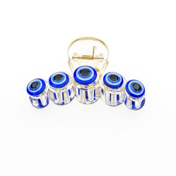 Κλάμερ πλαστικό μεγάλο,  σχέδιο διάφανο μάτι