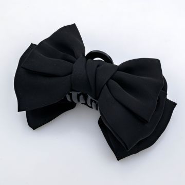 Κομψό μαύρο κλάμερ μαλλιών με υφασμάτινο φιόγκο