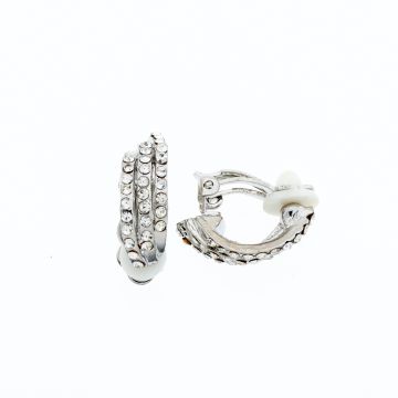 Σκουλαρίκια μεταλλικά τριπλοί κρίκοι (2 χρώματα)