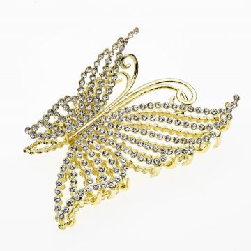 Κλάμερ μεταλλικό με στρας σε χρυσό χρώμα