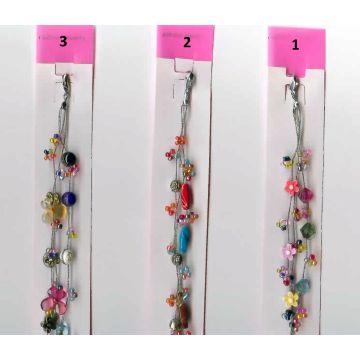 Αλυσίδα ποδιού από σύρμα διακοσμημένη με πολύχρωμα στοιχειά (3 σχέδια)