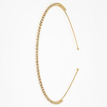 Στέκα μεταλλική λεπτή με στράς σε ασημί και χρυσό χρώμα