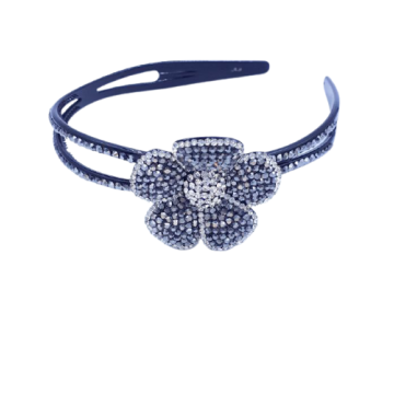 Στέκα πλαστική μαύρη διπλή διακοσμημένη με στράς