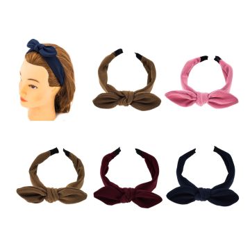 Υφασμάτινη στέκα μαλλιών με υφή και φιόγκο