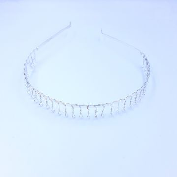 Στέκα μεταλλική πλακέ ράβδος με σύρμα σε ασημί χρώμα