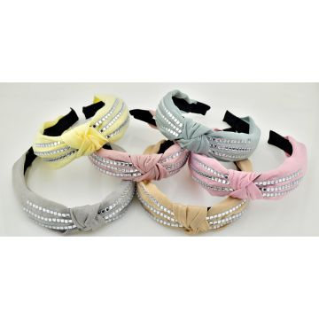 Στέκα υφασμάτινη με κόμπο διακοσμημένη με τετράγωνα στράς