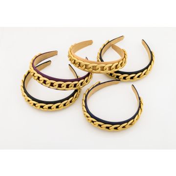 Στέκα υφασμάτινη πλακέ με αλυσίδα-Μπεζ