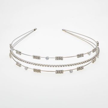 Στέκα μεταλλική νυφική σε 2 χρώματα διακοσμημένη με στράς - Σχέδιο 3