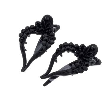 Kλίπ πλαστικό δάκρυ μαύρο με στράς