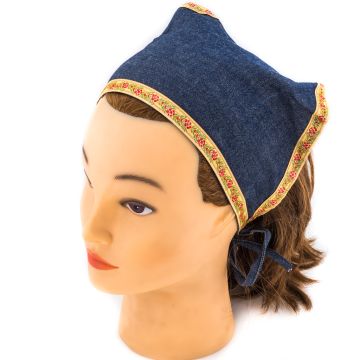 Τριγωνικό μαντήλι μαλλιών τζιν