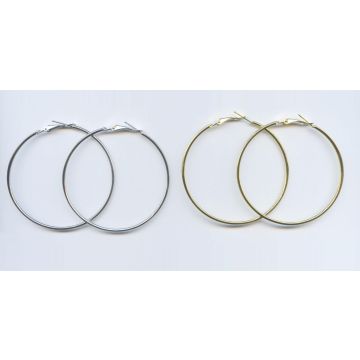 Σκουλαρίκια κρίκοι μεταλλικοί 6εκ