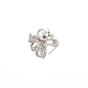 Κλάμερ μεταλλικό πεταλούδα με διάτρητα φτερά με στράς